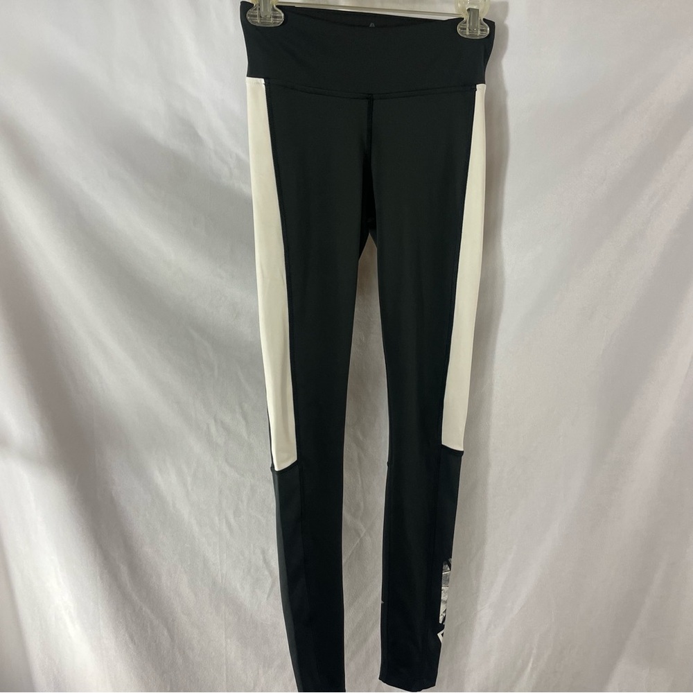 Reebok Black White Stripe Speedwick Leggings